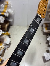 AAAA 22 Fret reverse head Guitar Neck Roasted Flame Maple Ebony Inlay DIY parts