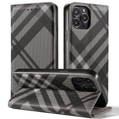 For Apple iPhone 17 Pro Max 16 15 14 13 12 11 Phone Cover Plaid Leather Wallet