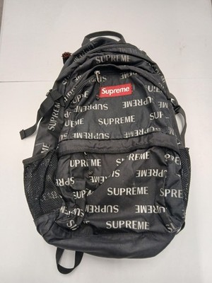 Supreme FW16 3M Reflective Logo Black Backpack Thrashed