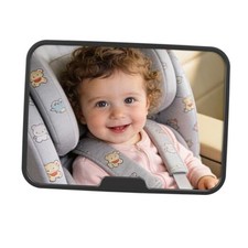 Baby Car Mirror Set 360 Rotating Large HD Shatterproof Safety Mirror black