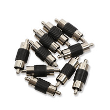 10 Pack Audio Video Nickel RCA Male to Male RCA Coupler Adapter Connector, for P