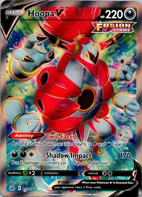 Hoopa V 253/264 Fusion Strike Full Art Ultra Rare Pokemon TCG NM (SKU 1-3)