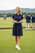NWT Polo Ralph Lauren XL Newport Navy Blue Pink Pony The Mesh Mini Dress Preppy