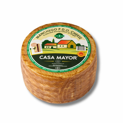 Manchego Cheese D.O.P   Approx. 1 lb Wheel   Aged 3 Months   Authentic Spanish