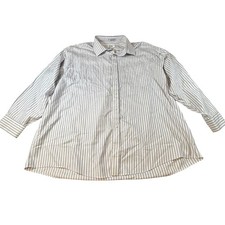 Enro Shirt Blue 100 Cotton Striped Button Up Mens 19 34/35 Big