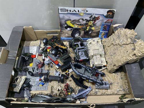 Lotto Lavoro Barca Rally Halo Battlscape Warthog Scatola Completa Mega Blocchi