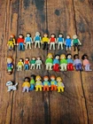 Vintage Playmobil Geobra Figures Lot of 23 People Children Dog Rare Knight