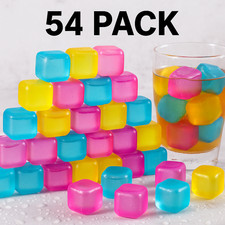 54-Pack Reusable Ice Cubes   1" Square BPA-Free, Chills Drinks Without Dilution