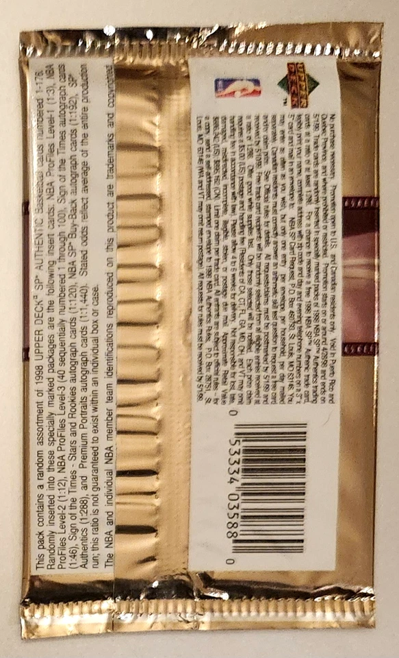 1997 1998 SP Authentic NBA Basketball Pack - Image 2 of 2