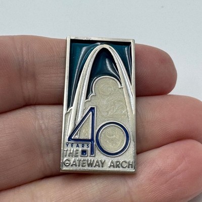Vintage Gateway Arch 40 Years Lapel Pin St Louis Missouri Stained Glass Look