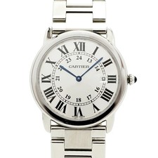 CARTIER WATCH RONDE SOLO LM W6701005 QUARTZ SILVER DIAL STAINLESS STEEL MEN'S
