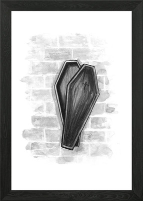Leerer Vampir Sarg gerahmtes Wandbild Poster Leinwanddruck Bild