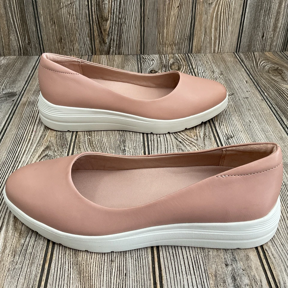 Rockport Mujer Total Motion Cuero Plano Sin Cordones Zapatos Rosa Rubor Talla 8.5 NUEVO Foto 4 de 4