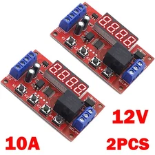 2Pcs DC12V 10A Adjustable Time Delay Relay Module LED Digital Control Switch HOT