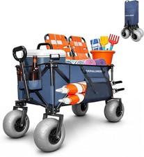 X800 Heavy Duty Beach Wagon with Big 9" Balloon Wheels for Sand  41"  200L 