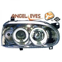 LHD Projektor Scheinwerfer Paar Angel Eyes Chrom H1 H1 FüR VW Golf III 91-97