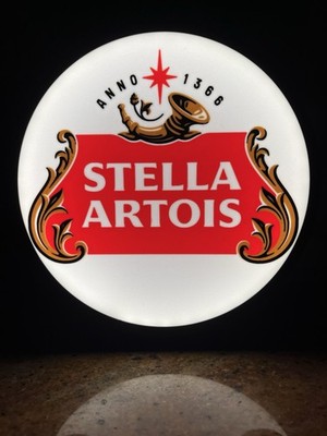 STELLA ARTOIS Bier beleuchteter LED Leuchtkasten Kneipe, Männerhöhle, Haus 240 x 250 mm