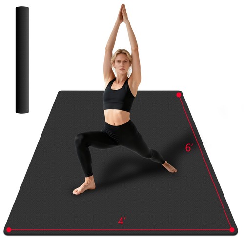 Extra Large Yoga Mat 6'x 4'x 6mm (1/4in) Thick Exercise Mat for Men and Women... - Picture 1 of 9