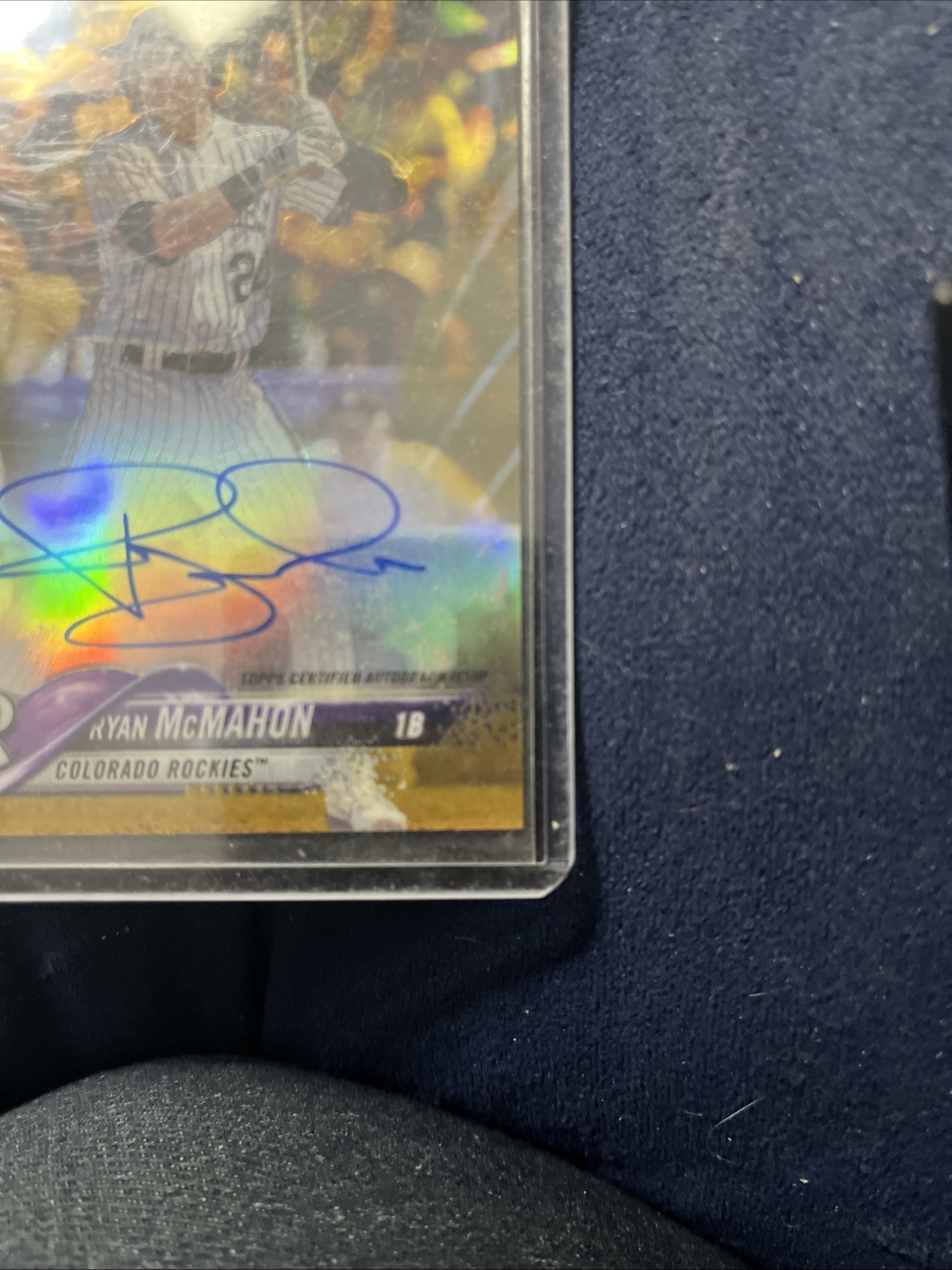 2018 TOPPS CHROME RYAN McMAHON RC GOLD REFRACTOR AUTO 13/50 view 4