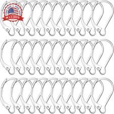 30 Pcs Leverback Earring Hooks, Stainless Steel Clasp Hoop, Hypoallergenic Dangl