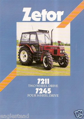 Farm Tractor Brochure - Zetor - 7211 7245 - c 80's-90's (F1074) | eBay