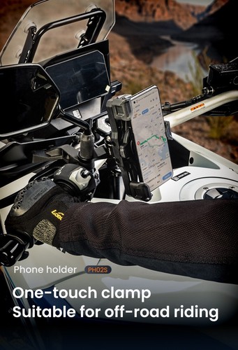 Motorcycle Phone Holder with 15W Wireless & 24W Fast Charging for iPhone, Samsun - 第 2/36 張圖片