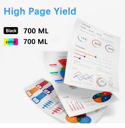 5 Pack T694 700ML Ink Cartridge T6941 T6942 T6943 T6944 T6945 (T694100-T694500) - Photo 3/5