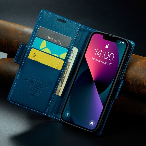 Für iPhone 16 15 14 13 12 11 Pro Max 7 8 Leder Wallet Case Kartenfach Flip Cover - Bild 20 von 30