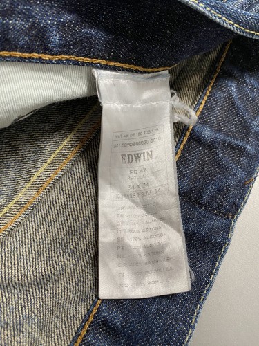 Jeans uomo Edwin denim giapponese taglia W34 L34 blu D204 - Foto 11 di 16