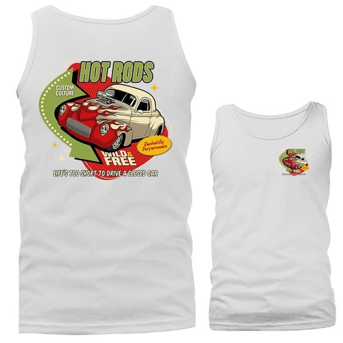 Camiseta sin mangas Wild & Free Hot Rods clásica vintage para automóvil automóvil gráfico - Imagen 11 de 11