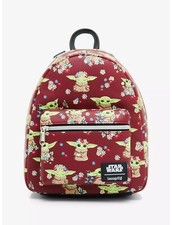 Loungefly Star Wars The Mandalorian Grogu & Flowers Mini Backpack Sealed New