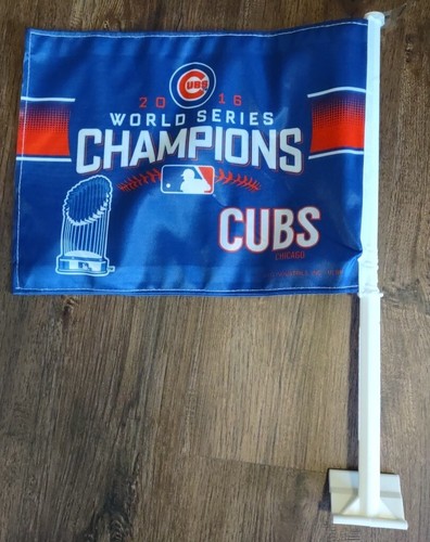 MLB Chicago Cubs 2016 World Series Car Window Flag Rico Industries NEW - Picture 3 of 3