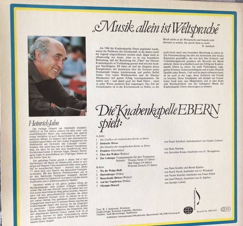 1 LP - Knabenkapelle Ebern und 1 LP Musikalische Grüße aus dem Eberner Land - Bild 2 von 4