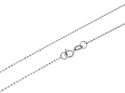 1 MM MASSIV 14K WEISSGOLD DIAMANTSCHLIFF PERLENKUGEL KETTE HALSKETTE 16'''' 18'''' 20'''' 22'''' 24
