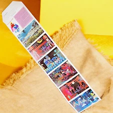 Vintage 1968 Disneyland "IT'S A SMALL WORLD" Foldout POSTCARD WITH 12 Scenes,