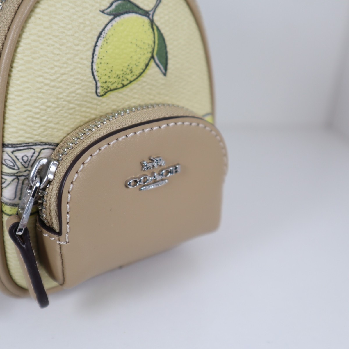 バッグ coach mini bag Coach Mini Court Backpack Bag Charm with Lemon Print CAP03 NWT | eBay