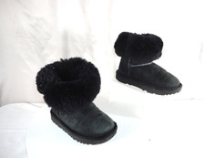 UGG Bailey Button II Black Suede Boots Girl Kids Size 8T, 1017400 T