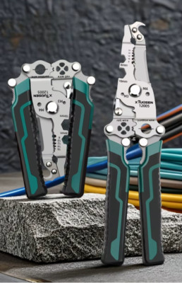 Multi-Functional Foldable Wire Cutting & Stripping Pliers for Electricians