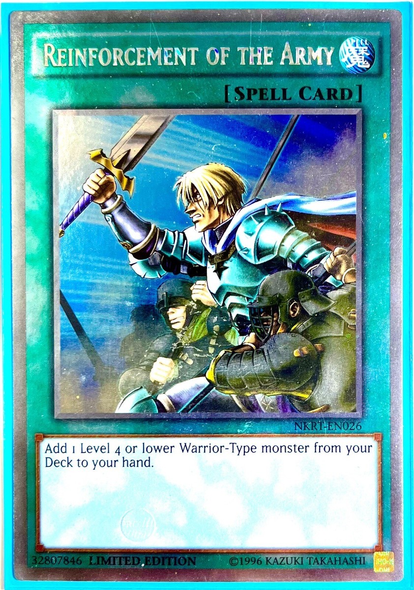 Yu-Gi-Oh! Carta Reinforcement Of The Army (NKRT-EN026) | 1st Edition Platinum Rare | Set Noble Knights Of The Round Table