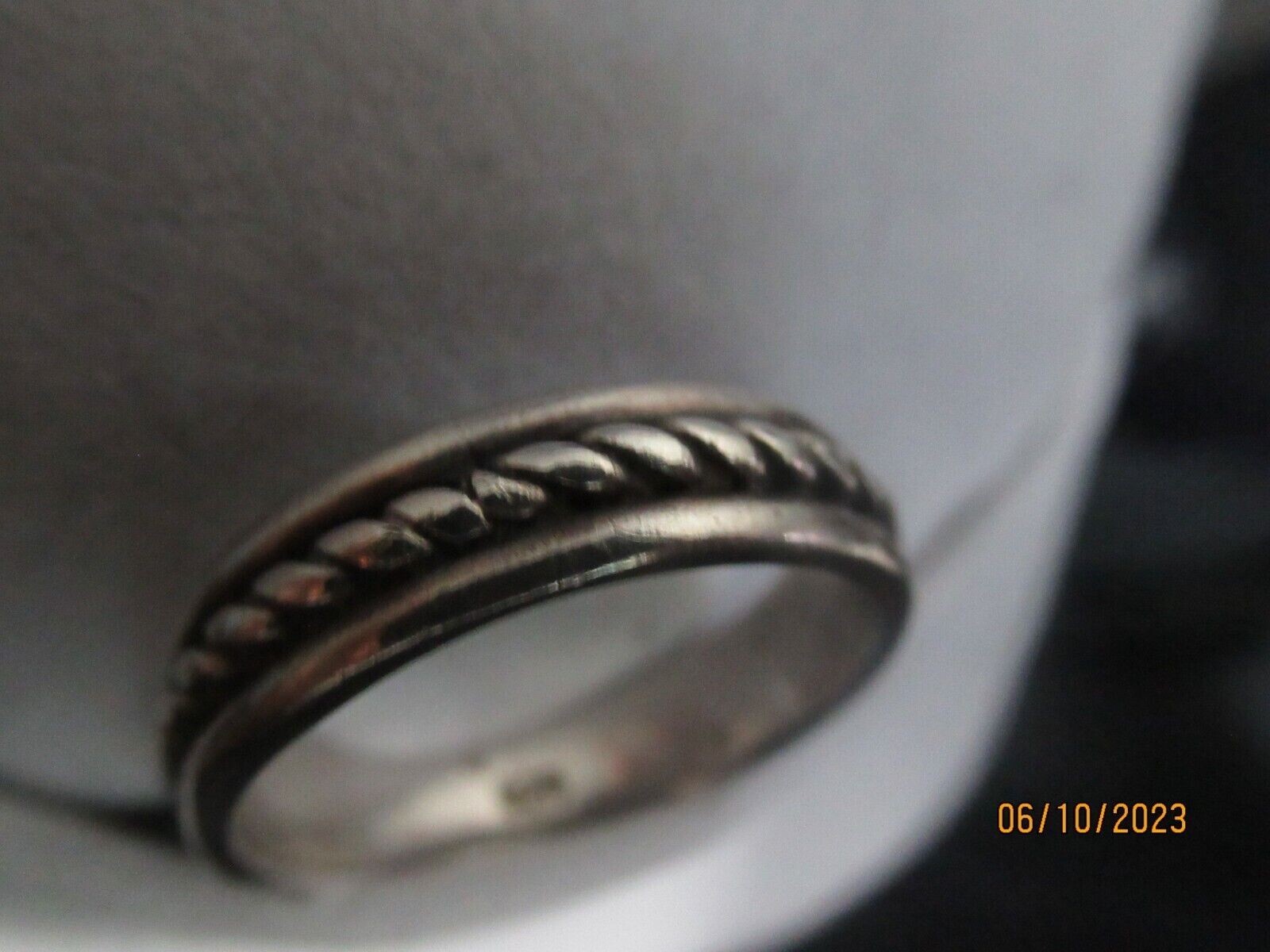 TRIPLE SOLID ROPE DESIGN STERLING SILVER WEDDING … - image 1