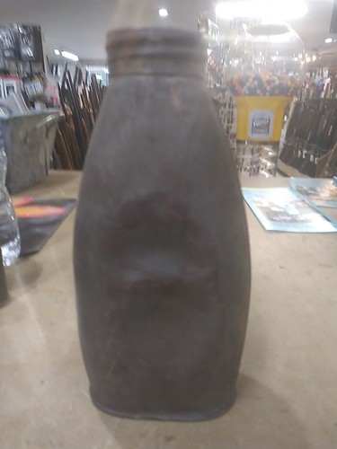 Vintage Carbide Fuel Can Tin Metal Screw Cap Miner Lamp 7 inch Bottle