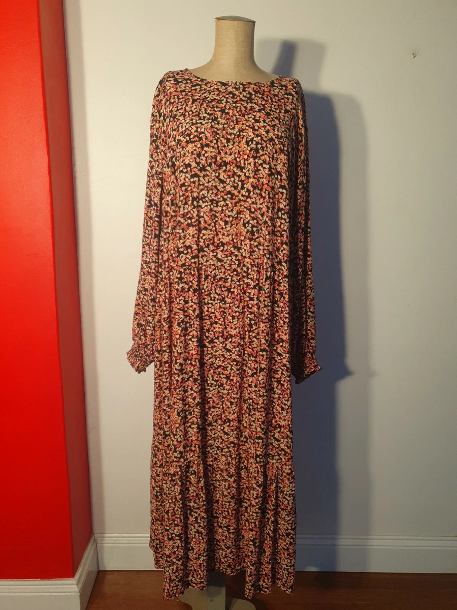 H&m orange floral dress sale