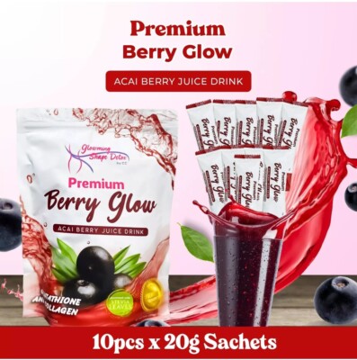Cris Cosmetics Premium Berry Glow Acai Berry Juice, 10 Sachets