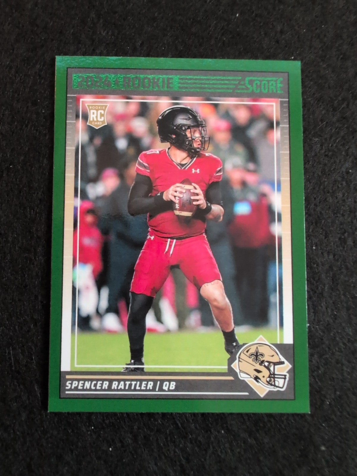 Spencer Rattler 2024 Score Football #345 RC Green Parallel New Orleans Saints