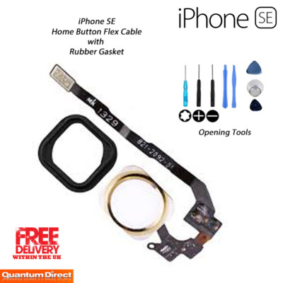 iPhone 5S/SE Komplett Home Button Ersatz Kabel mit Dichtung mit Werkzeug GOLD NEU