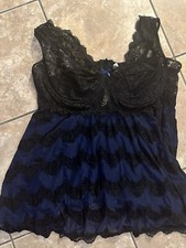 Coquette Diva 3X Lingerie Lace Top Bustier Mesh Multicolor Sleepwear