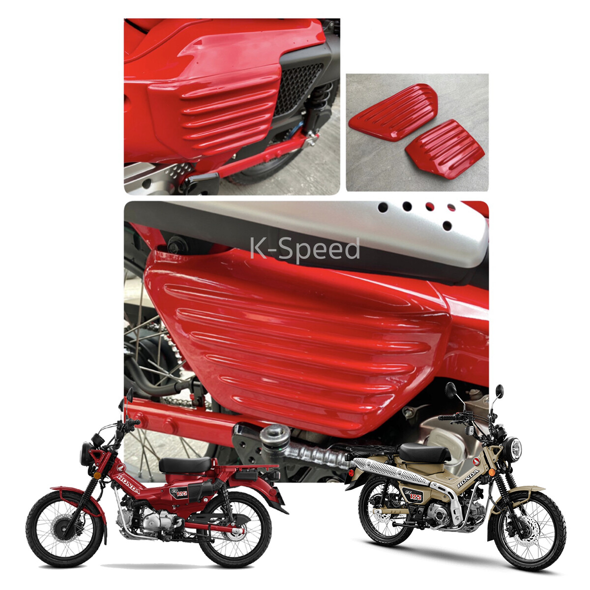 Red Fairing Side Pocket Cover Custom For Honda CT125 Hunter Cub