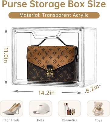 Purse Organizer for Closet,Clear Acrylic Display Case for Handbag