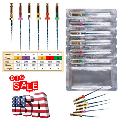 6pcs Dental Super Endodontic Endo Files NITI Rotary Tip File