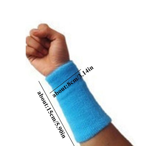 Unisex Baumwolle Armband Sport Handtuch Schweißband Solide Schweißband Yoga Gym D - Bild 2 von 22